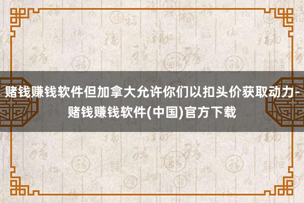 赌钱赚钱软件但加拿大允许你们以扣头价获取动力-赌钱赚钱软件(中国)官方下载
