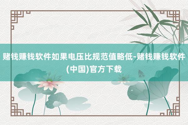 赌钱赚钱软件如果电压比规范值略低-赌钱赚钱软件(中国)官方下载