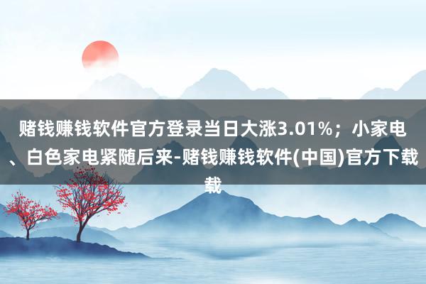 赌钱赚钱软件官方登录当日大涨3.01%；小家电、白色家电紧随后来-赌钱赚钱软件(中国)官方下载