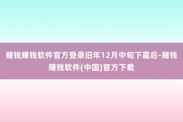 赌钱赚钱软件官方登录旧年12月中旬下霜后-赌钱赚钱软件(中国)官方下载